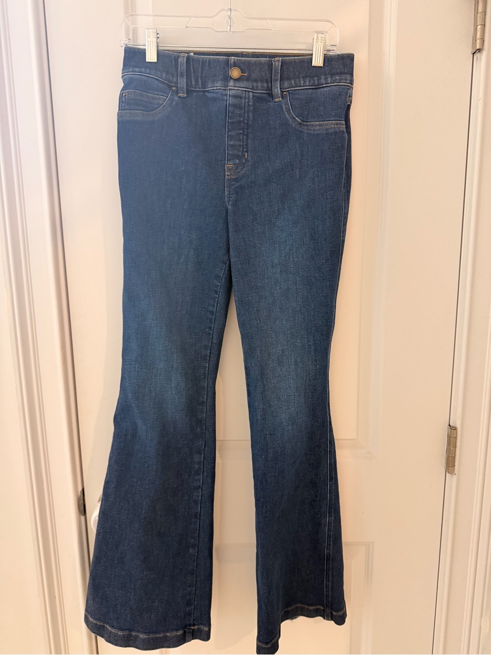 Spanx Womens Dark Blue Flared Jeans